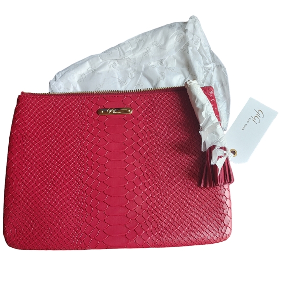 NWOT Gigi New York Pink Tassel Clutch - Picture 5 of 12